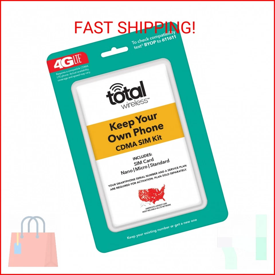 Total Wireless Bring Your Own Phone CDMA SIM Activation Kit (triple Punch)