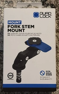 Quad Lock Motorrad/Moto Gabel Vorbau Halterung blau schwarz NEU IM KARTON KOSTENLOSER VERSAND - Bild 1 von 2