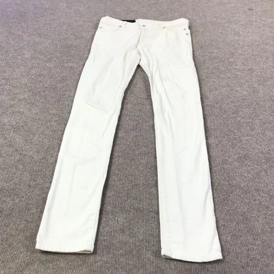 Balmain Jeans Mens 30 White Slim Made in Italy Button Fly Crest Back Pocket - Image 1 of 4