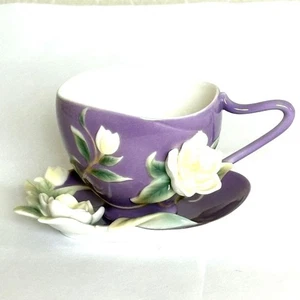 Taza y platillo de magnolia Southern Charm de la colección Franz - Imagen 1 de 12