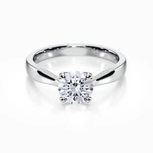 Anillo de boda para mujer corte redondo semi montaje sólido oro blanco 14k tallas 5 5,5 - Imagen 1 de 10