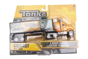Tonka Diecast Big Rig Long Haul Semi-Truck Toy Built to Last Yellow New in Pack - Picture 1 of 4
