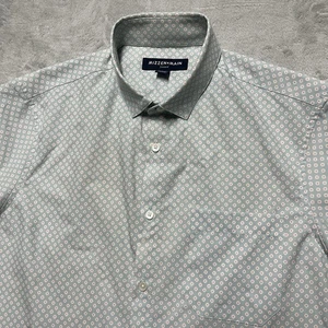 Mizzen+Main Shirt Mens Medium Classic Fit Light Blue Leeward AOP Performance - Picture 1 of 8