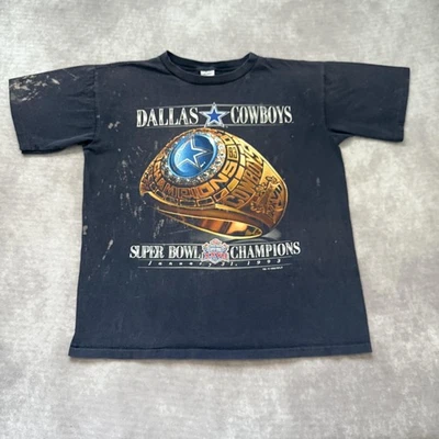 Camisa De Colección Dallas Cowboys Para Hombres NFL Fútbol Super Bowl Anillo Salem Años 90 Foto 1 de 4