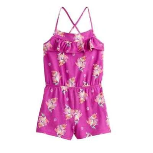 Disney's The Little Mermaid Ariel Girls Ruffle Yoke Romper by Jumping Beans 6 - Picture 1 of 2