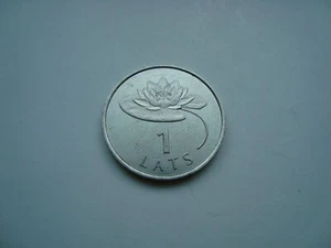 Latvia Lettland 1 lats 2008 Waterlily  - Picture 1 of 4