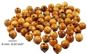 Olive wood beads 6mm 0.24 inch" round for rosaries or olive necklaces - Picture 1 of 6