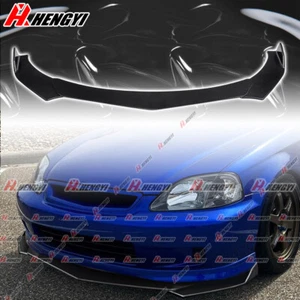 For 2004 2005 Honda Civic 2/4dr JDM Style Front Bumper Lip Splitter Gloss Black - Picture 1 of 10