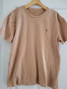 ALL SAINTS Mens tan Tee Shirt Cotton regularly fit size Large designer - Picture 1 of 7