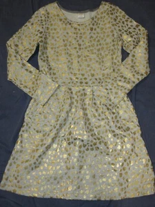 NWT Girls GYMBOREE Dress - Sz 10 - Gray w/ GOLD Leopard Print - Cheetah - Picture 1 of 2