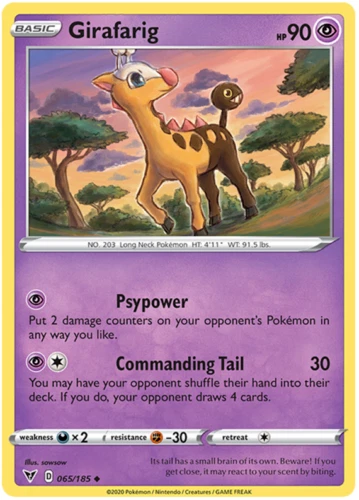 Girafarig Vivid Voltage 065/185 Pokemon TCG Card NM/M Regular Uncommon a7 - Image 1 of 1