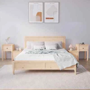 vidaXL Bedside Cabinets 2 pcs 79.5x38x65.5 cm Solid Wood Pine - Picture 1 of 9