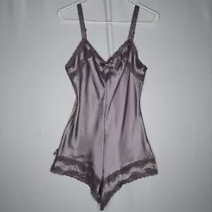 Victoria's Secret Angels Romper Women Small Purple Satin Lace Adjustable V-Neck - Picture 1 of 11