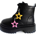 2PCS Colourful Color Acrylic Stars Big Pendant Martin Boots Side Shoes Buckles