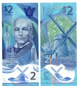 Billete de 2 dólares Barbados 2022 P80 UNC polímero - Imagen 1 de 1