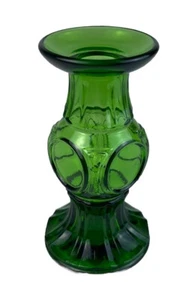 Candelabro de vidrio verde oliva depresión 4 1/2" mediados de siglo moderno - Imagen 1 de 9