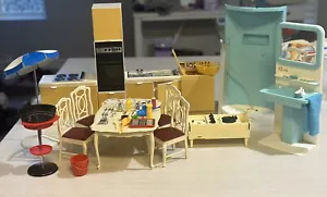 Big Vintage Lot SINDY Marx Toys Kitchen Playsets Range Sink Oven Washer + MORE - Picture 1 of 8