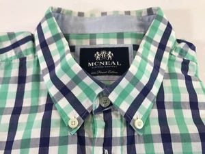 MCNEAL CLOTHING COMPANY SHIRT MEN'S XL LS BUTTON DOWN PLAID BLUE GREEN 🔥MINT🔥 - Picture 1 of 4