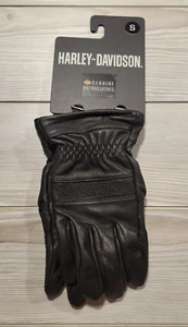 Harley Davidson Mens Riding Gloves Size S Black Leather Padded Commute Goatskin - Picture 1 of 8