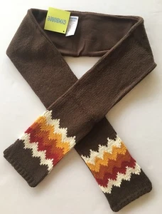 NWT Gymboree Alaskan Adventure Brown Sweater Knit Fleece Fair Isle Zig Zag Scarf - Picture 1 of 1