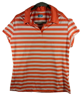 Camisa PGA TOUR Mujer Talla XL Naranja y Blanco Rayas Poliéster Spandex Foto 1 de 4