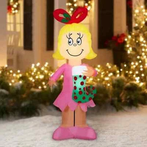 *CINDY LOU WHO* Airblown Inflatable GRINCH 5 FT LED LIT  GEMMY Blow Up FAST SHIP - Picture 1 of 4