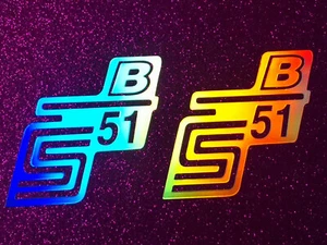 2 x Simson S51B • Aufkleber • Sticker f. Seitendeckel • viele Farben Hologramm - Bild 1 von 44