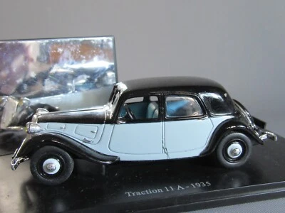 A593 Atlas 43 Citroën 11A 1935 Grigio E Nero Saga Delle Traction 1:43 + Base - Immagine 1 di 4