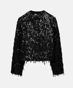 Stunning Quality Sequin Fringe Jacket - Size L - Picture 1 of 7