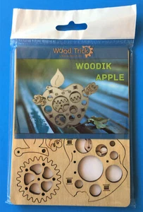 Wood Trick ~ Small 3D Woodik Apple w/ Worms & Gears Wooden Puzzle Model Kit New - Picture 1 of 3