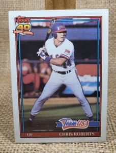 1991 Topps Traded Chris Roberts RC Baseball Card #98T Team USA FREE S&H