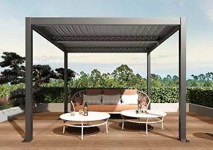 B-Ware Pergola MCW-L46, Gartenpavillon Lamellen-Pavillon, 3x4m anthrazit - Bild 1 von 8