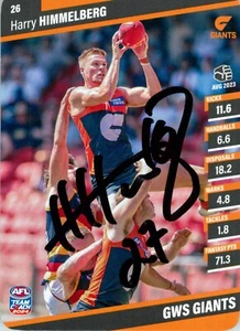 Signed 2024 GWS Giants AFL TeamCoach Card - Harry Himmelberg - Bild 1 von 3