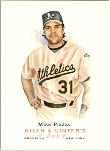 2007 Topps Allen and Ginter Oakland Athletics Baseball Card #195 Mike Piazza
