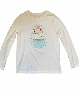 CAT & JACK Size 10/12 White Birthday Shirt Long Sleeve Kids Large NEVER WORN - Picture 1 of 4