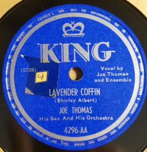 78RPM King 4296 Joe Thomas - Lavender Coffin / Backstage at the Apollo, E to E- - Picture 1 of 5