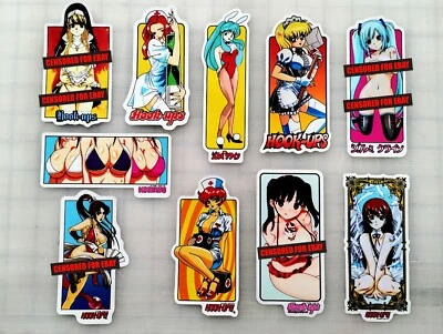 Paquete de 2 pegatinas Hook-Ups SET 2 reproducción skateboarding, anime, niñas, abatible Foto 1 de 2