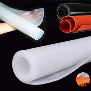 Joint tampon feuille caoutchouc silicone souple rouge noir blanc haute température 1 mm 2/3/4/5/6 mm - Photo 1/9