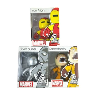 2007 Marvel Comics Iron Man Sabertooth Silver Surfer Mighty Muggs Lot of 3  - Picture 1 of 9