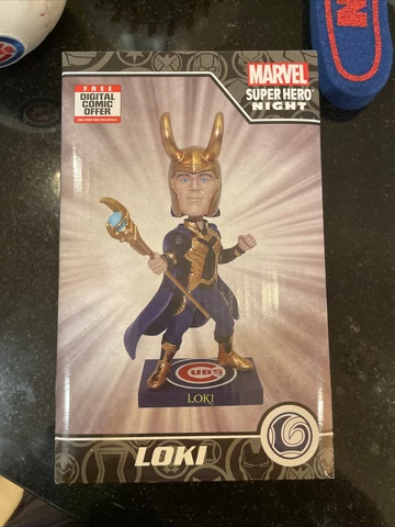 Loki Bobblehead 2023 Marvel Super Hero Night Chicago Cubs - Unopened, In Box Cover