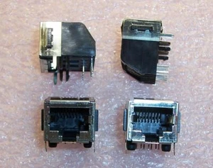 QTY (10) 555141-1 AMP 8P8C RJ-45 R/A SHIELDED CAT3 MODULAR JACKS CAT3 - Picture 1 of 4
