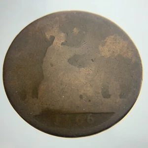 1866 Great Britain One Penny KM# 749.2 Circulated Coin BB054 - Picture 1 of 9