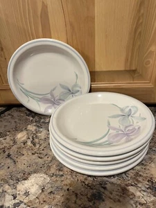 Set Of 6 Pfaltzgraff Spring Song Iris 6.5” Bread Cake Plates USA - Picture 1 of 1