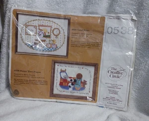 Crewel Stickpackung #0538 Creative Circle 2~8x10 SCHLAFENSZEIT GEBET Kind Hund - Bild 1 von 7