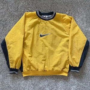 Vtg Nike Center Swoosh Check Men’s Large Pullover Track Jacket Windbreaker 80s - Picture 1 of 6