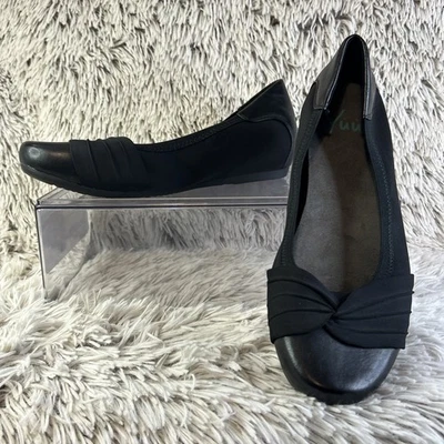 Zapatos cómodos Yuu Marcel negros con cuña planos 9,5 espuma viscoelástica suela flexible sin cordones Foto 1 de 4