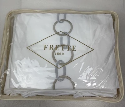Frette 3 piezas eslabones bordados 2 fundas + sábana ajustable, beige salvaje/gris Foto 1 de 4