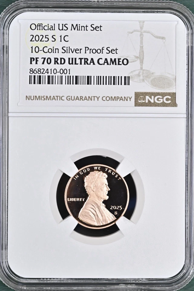 2025 S Lincoln Shield Cent 1C From 10 Coin Silver Set NGC PF70 RD Ultra Cameo TU - Image 1 of 2