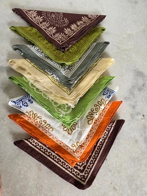 Pañuelos bohemios 100 % algodón western/bandana vintage, pañuelos de 21"x21" Foto 1 de 4