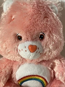 Peluche Care Bear Cheer Bear 8" rosa morbido 2002 - Foto 1 di 14